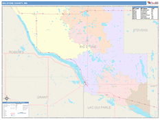 Big Stone County, MN Digital Map Color Cast Style
